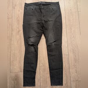 Old Navy Jeans Plus 18 Rockstar Tall Long Skinny Ripped Faded Black Gray Wash